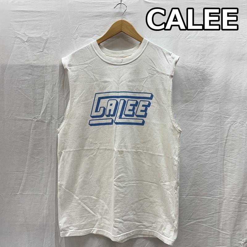 キャリー CALEE タンクトップ タンクトップ ロゴ プリント クルーネック タンクトップ ノースリーブ M 白 / ホワイト / white メンズ USED 古着 中古 50165472