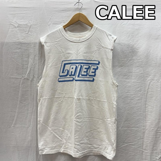 キャリー CALEE タンクトップ タンクトップ ロゴ プリント クルーネック タンクトップ ノースリーブ M 白 / ホワイト / white メンズ USED 古着 中古 50165472