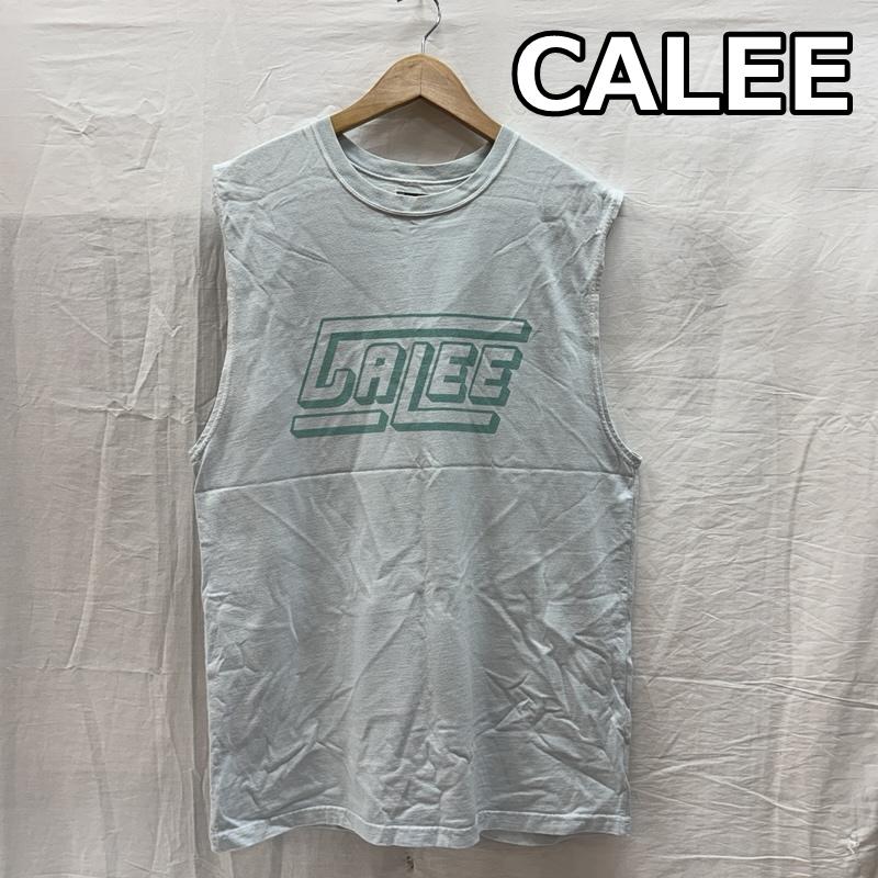 キャリー CALEE タンクトップ タンクトップ ロゴ クルーネック タンクトップ ノースリーブ M 水色 / ライトブルー / メンズ USED 古着 中古 50165473