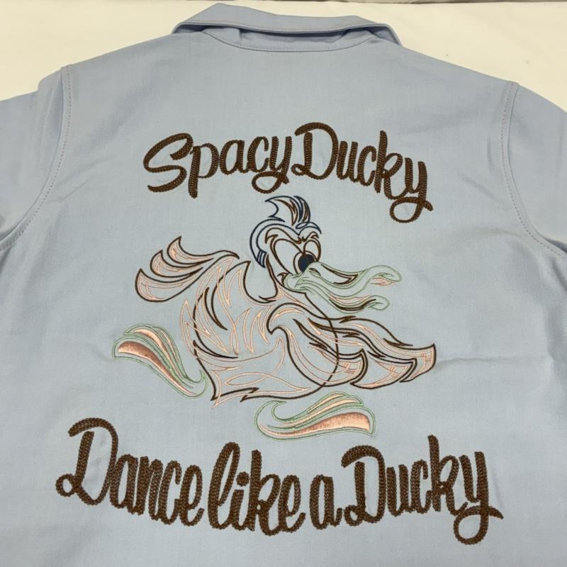 古着 USED シャツ、ブラウス 半袖 Spacy Ducky スペーシーダッキー 音符 チェーンステッチ オープンカラー 開襟 短丈 ロカビリー シャツ XS メンズ USED 古着 中古 50165476