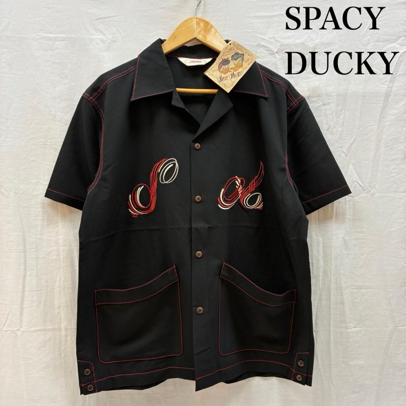 古着 USED シャツ、ブラウス 半袖 Spacy Ducky スペーシーダッキー パイピング ステッチ 裾ボタン オープンカラー 開襟 ロカビリー シャツ M メンズ USED 古着 中古 50165478