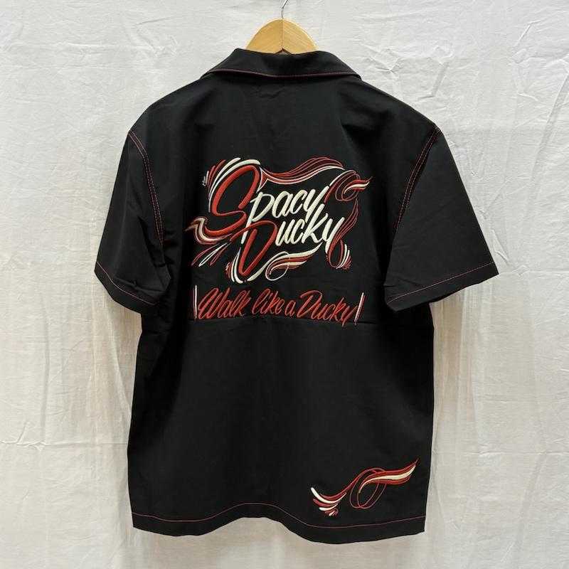 古着 USED シャツ、ブラウス 半袖 Spacy Ducky スペーシーダッキー パイピング ステッチ 裾ボタン オープンカラー 開襟 ロカビリー シャツ M メンズ USED 古着 中古 50165478