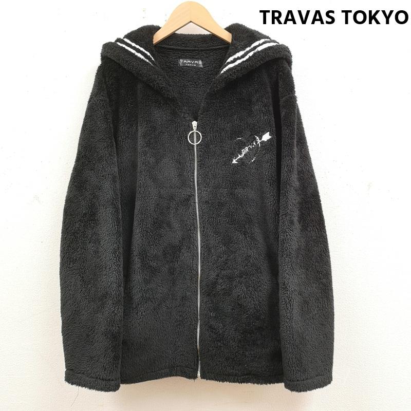 古着 USED ジャケット、上着 ジャンパー、ブルゾン TRAVAS TOKYO ハート 矢 ボア セーラーカラー オリジナルロゴ刺繍 セーラージップボアブルゾン FREE 黒 / ブラック / black レディース USED 古着 中古 50165482