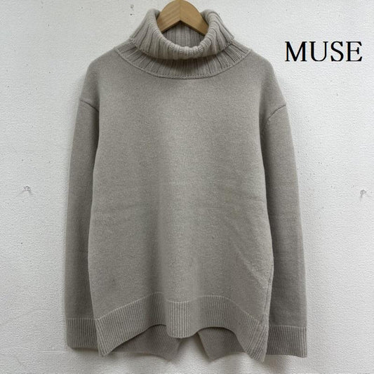 ミューズ MUSE ニット、セーター 長袖 日本製 JADE タートルネック プルオーバー カシミヤ混 ニット セーター アイボリー / アイボリー / レディース USED 古着 中古 50165489