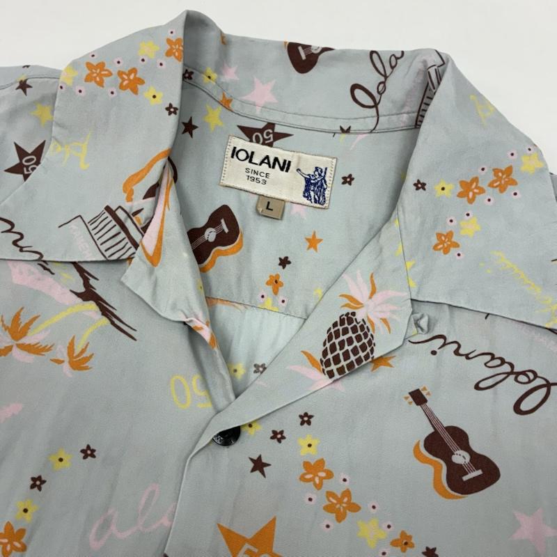 イオラニ IOLANI シャツ、ブラウス 半袖 90s レーヨン オープンカラー アロハシャツ ヴィンテージ L メンズ USED 古着 中古 50165494