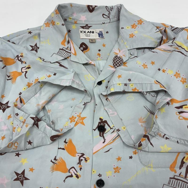 イオラニ IOLANI シャツ、ブラウス 半袖 90s レーヨン オープンカラー アロハシャツ ヴィンテージ L メンズ USED 古着 中古 50165494