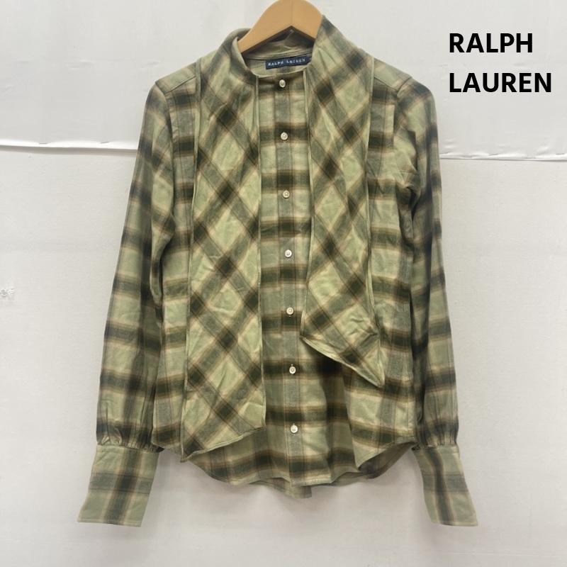 ラルフローレン RALPHLAUREN シャツ、ブラウス 長袖 ボウタイ リボン ウール混 チェック ブラウス ネルシャツ 2 マルチカラー / マルチカラー / multicolor レディース USED 古着 中古 50165497