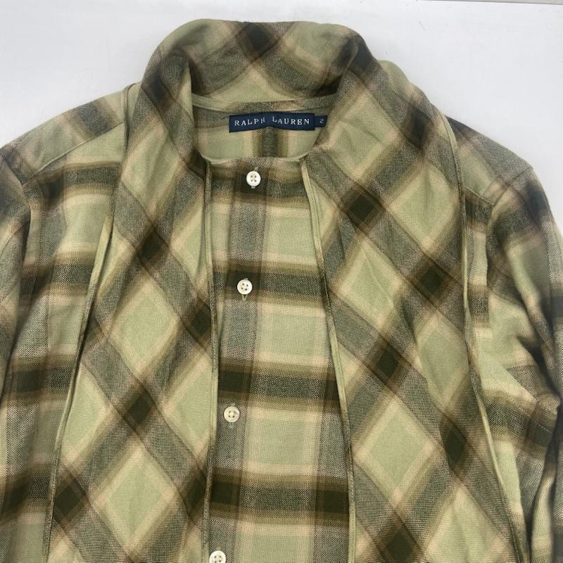 ラルフローレン RALPHLAUREN シャツ、ブラウス 長袖 ボウタイ リボン ウール混 チェック ブラウス ネルシャツ 2 マルチカラー / マルチカラー / multicolor レディース USED 古着 中古 50165497
