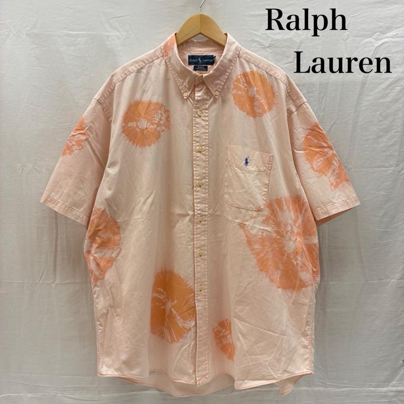 ラルフローレン RALPHLAUREN シャツ、ブラウス 半袖 BLAKE タイダイ ポケット ポニー 刺繍 ボタンダウン シャツ コットン ビッグサイズ XXL メンズ USED 古着 中古 50165498