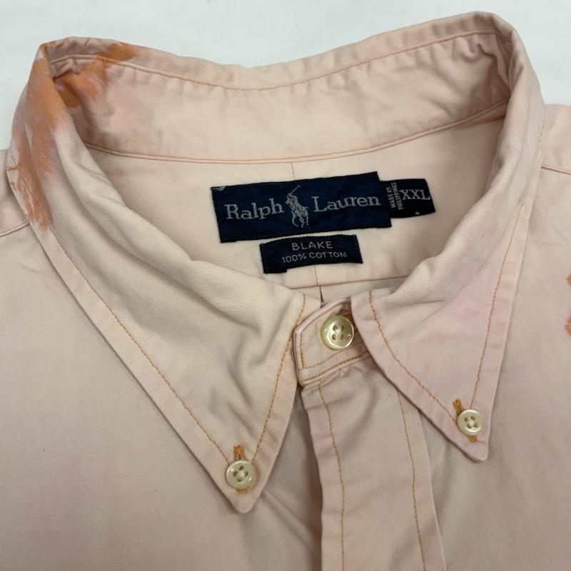 ラルフローレン RALPHLAUREN シャツ、ブラウス 半袖 BLAKE タイダイ ポケット ポニー 刺繍 ボタンダウン シャツ コットン ビッグサイズ XXL メンズ USED 古着 中古 50165498