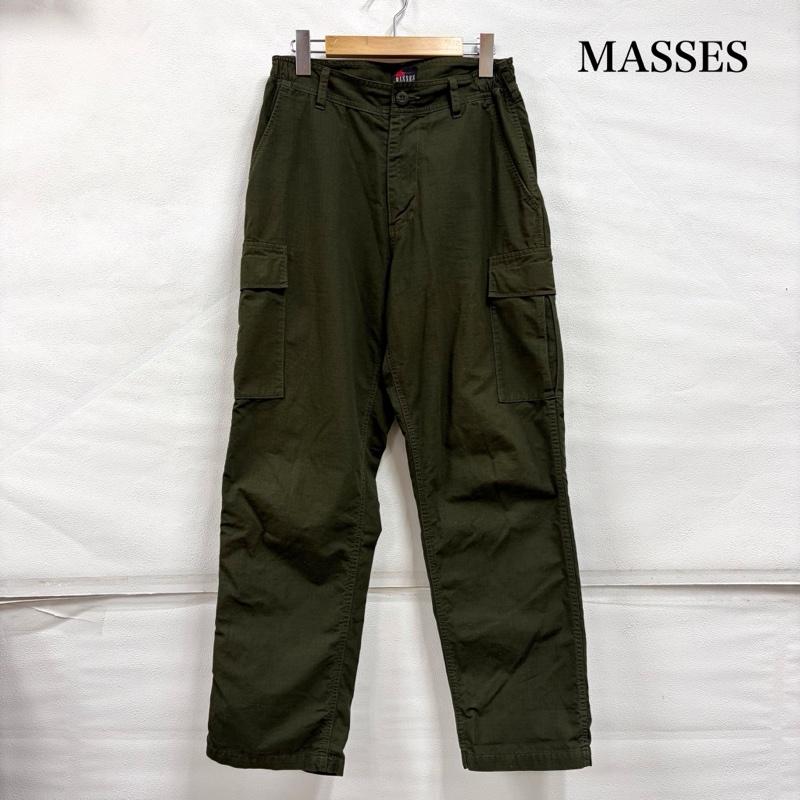 古着 USED パンツ ワークパンツ、ペインターパンツ MASSES マシス ミリタリー カーゴパンツ ジッパーフライ S 無地 カーキ / カーキ / khaki X オリーブグリーン / オリーブグリーン / メンズ USED 古着 中古 50165505