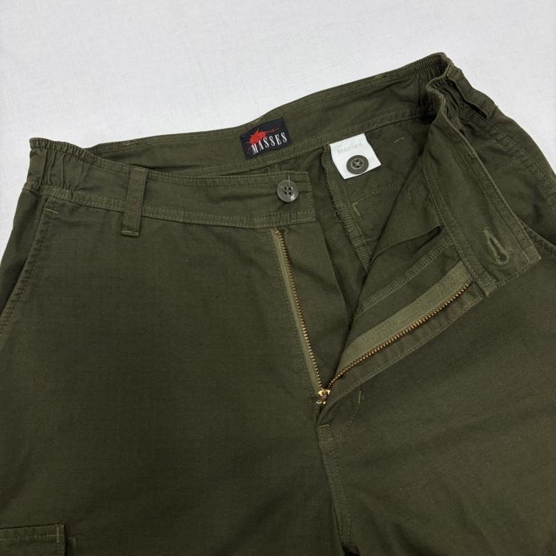 古着 USED パンツ ワークパンツ、ペインターパンツ MASSES マシス ミリタリー カーゴパンツ ジッパーフライ S 無地 カーキ / カーキ / khaki X オリーブグリーン / オリーブグリーン / メンズ USED 古着 中古 50165505