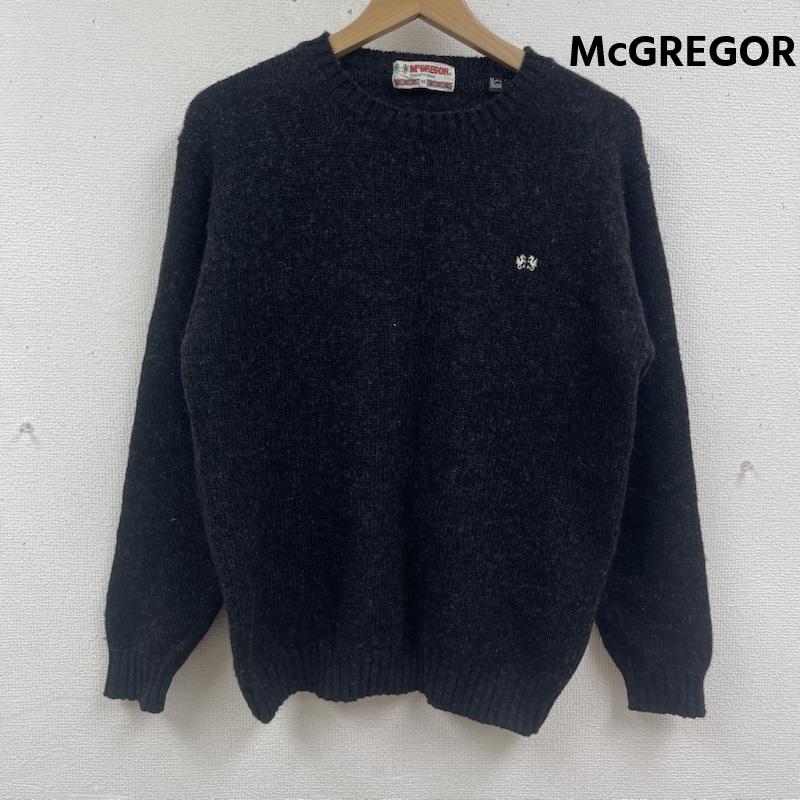 マックレガー McGREGOR ニット、セーター 長袖 80s 90s ヴィンテージ 刺繍 クルーネック ニット スウェット M 黒 / ブラック / black メンズ USED 古着 中古 50165506