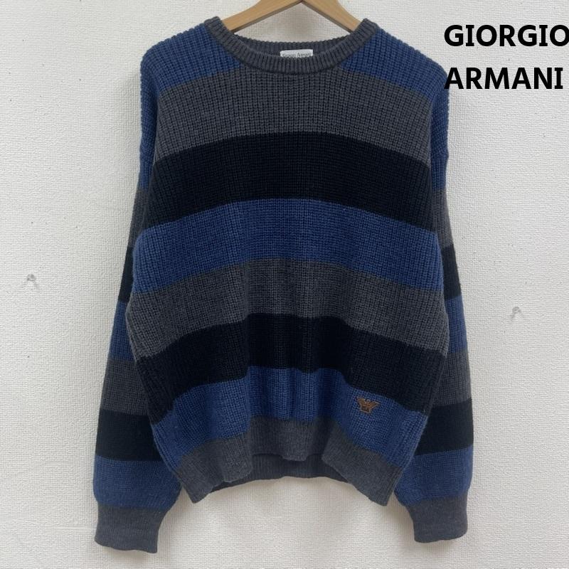 ジョルジオアルマーニ GIORGIO ARMANI ニット、セーター 長袖 イタリア製 ヴィンテージ ボーダー柄 ローゲージ ニット セーター 50 マルチカラー / マルチカラー / multicolor メンズ USED 古着 中古 50165507