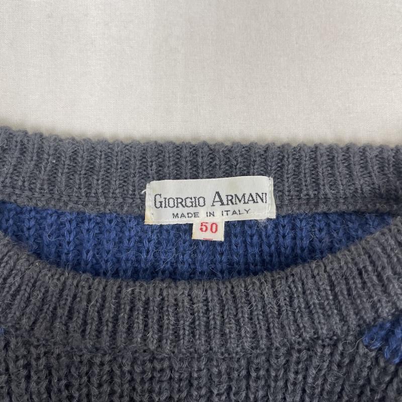 ジョルジオアルマーニ GIORGIO ARMANI ニット、セーター 長袖 イタリア製 ヴィンテージ ボーダー柄 ローゲージ ニット セーター 50 マルチカラー / マルチカラー / multicolor メンズ USED 古着 中古 50165507