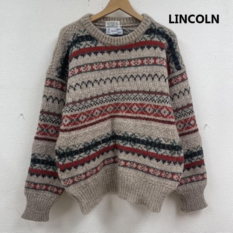 古着 USED ニット、セーター 長袖 LINCOLN スコットランド製 ノルディック柄 ヴィンテージ ウール セーター M ベージュ / ベージュ / beige メンズ USED 古着 中古 50165508