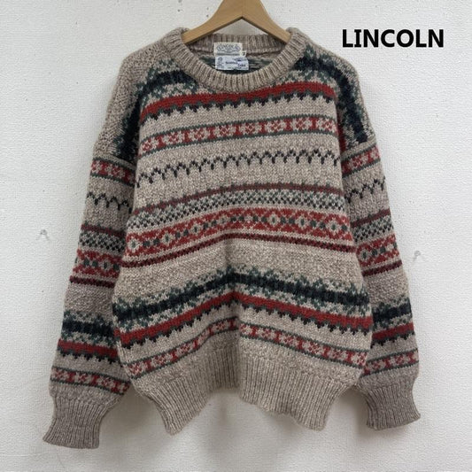 古着 USED ニット、セーター 長袖 LINCOLN スコットランド製 ノルディック柄 ヴィンテージ ウール セーター M ベージュ / ベージュ / beige メンズ USED 古着 中古 50165508