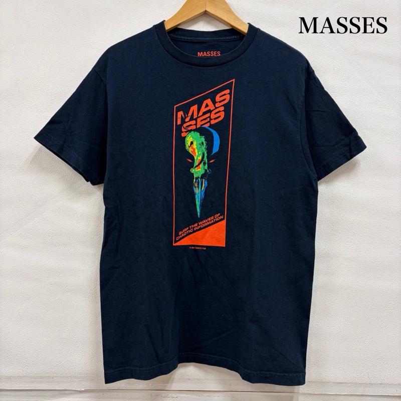 古着 USED Tシャツ 半袖 MASSES マシス 半袖 グラフィックロゴ プリント Tシャツ 日本製 M ロゴ、文字 X プリント 紺 / ネイビー / navy X 橙 / オレンジ / orange X 緑 / グリーン / green メンズ USED 古着 中古 50165510