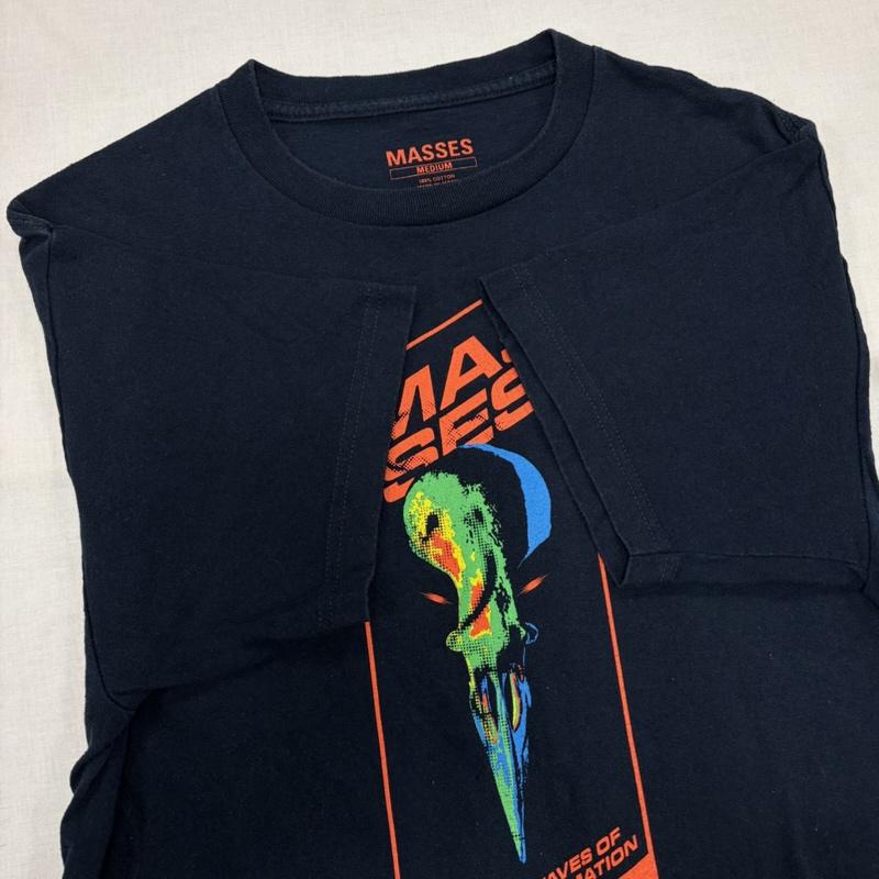 古着 USED Tシャツ 半袖 MASSES マシス 半袖 グラフィックロゴ プリント Tシャツ 日本製 M ロゴ、文字 X プリント 紺 / ネイビー / navy X 橙 / オレンジ / orange X 緑 / グリーン / green メンズ USED 古着 中古 50165510