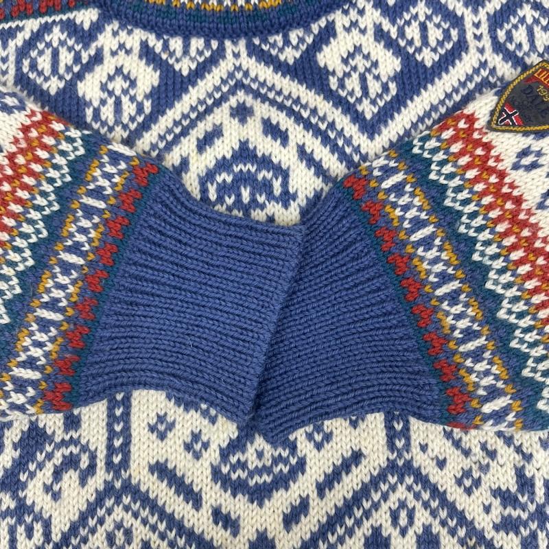 ダーレ オブ ノルウェイ DALE OF NORWAY ニット、セーター 長袖 80s 90s ヴィンテージ ノルディック柄 幾何学模様 ニット セーター S 青 / ブルー / blue メンズ USED 古着 中古 50165511