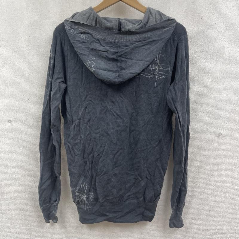 ディーゼル DIESEL パーカー 長袖 ヴィンテージ ダメージ 加工 ウォッシュド グレー パーカー カットソー S ダークグレー / ダークグレー / メンズ USED 古着 中古 50165512