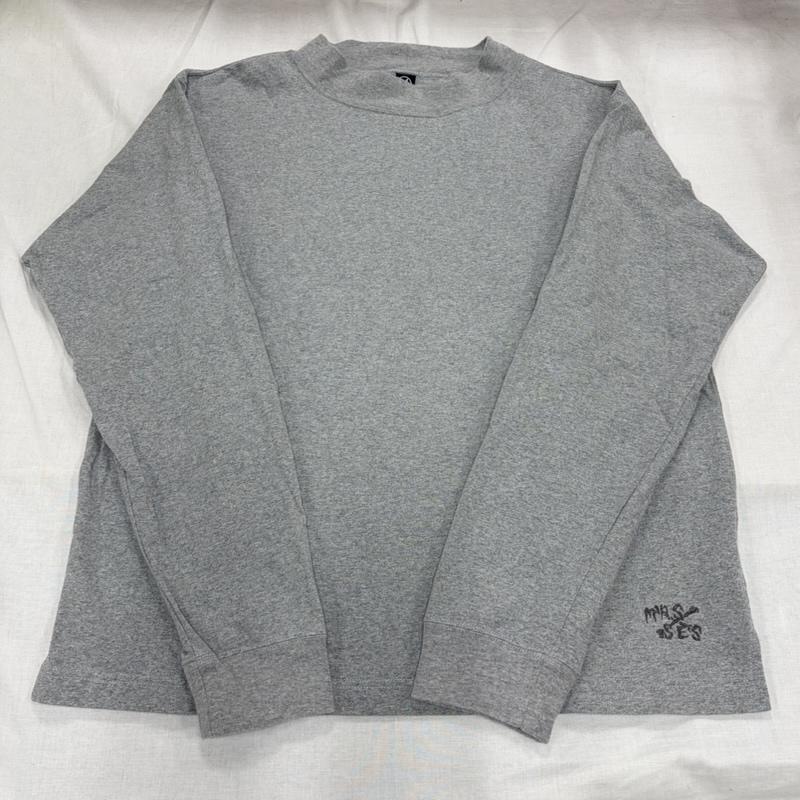 古着 USED Tシャツ 長袖 MASSES マシス 長袖 Tシャツ 無地 ロンT ロゴ 刺繍 日本製 S 無地 X ロゴ、文字 X 刺繍 灰 / グレー / gray メンズ USED 古着 中古 50165513