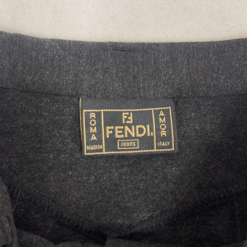 フェンディ FENDI スカート ロングスカート イタリア製 ヴィンテージ フロントボタン マキシ丈 ナロー スカート ダークグレー / ダークグレー / レディース USED 古着 中古 50165515