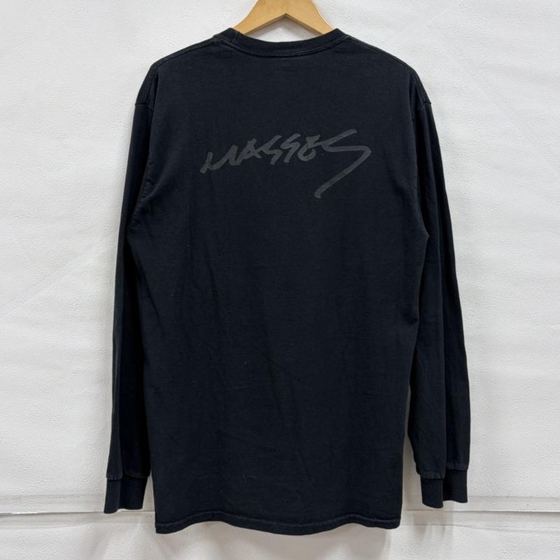 古着 USED Tシャツ 長袖 MASSES マシス 長袖 Tシャツ ロンT フォト グラフィック プリント 梅川良満 M ロゴ、文字 X プリント 黒 / ブラック / black X 白 / ホワイト / white メンズ USED 古着 中古 50165516