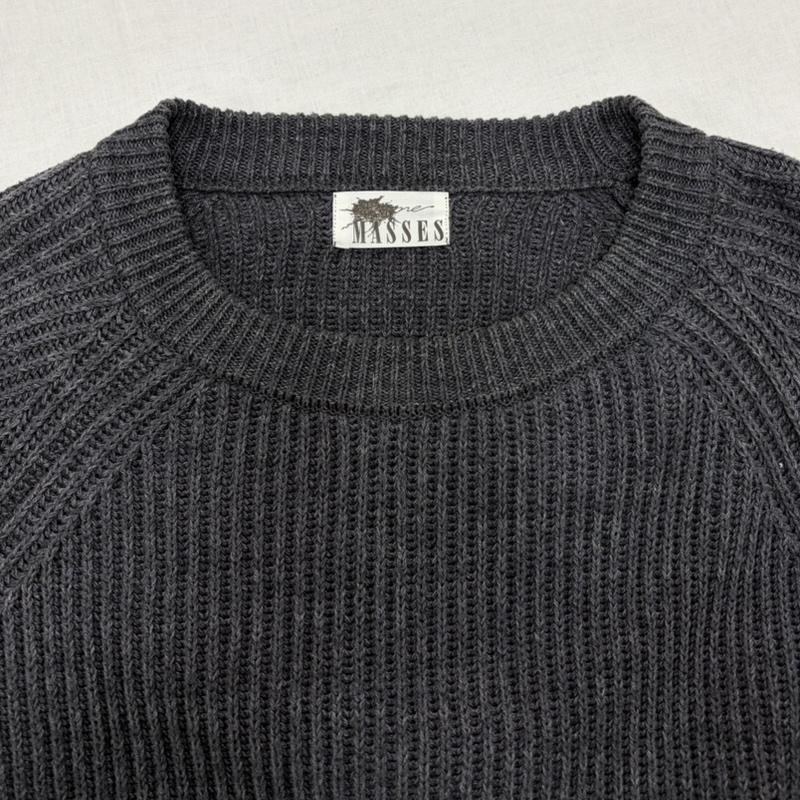 古着 USED ニット、セーター 長袖 MASSES マシス クルーネック 長袖 セーター プルオーバー ニット リブ ロゴ パッチ ラグラン M ワンポイント X ロゴ、文字 メンズ USED 古着 中古 50165517