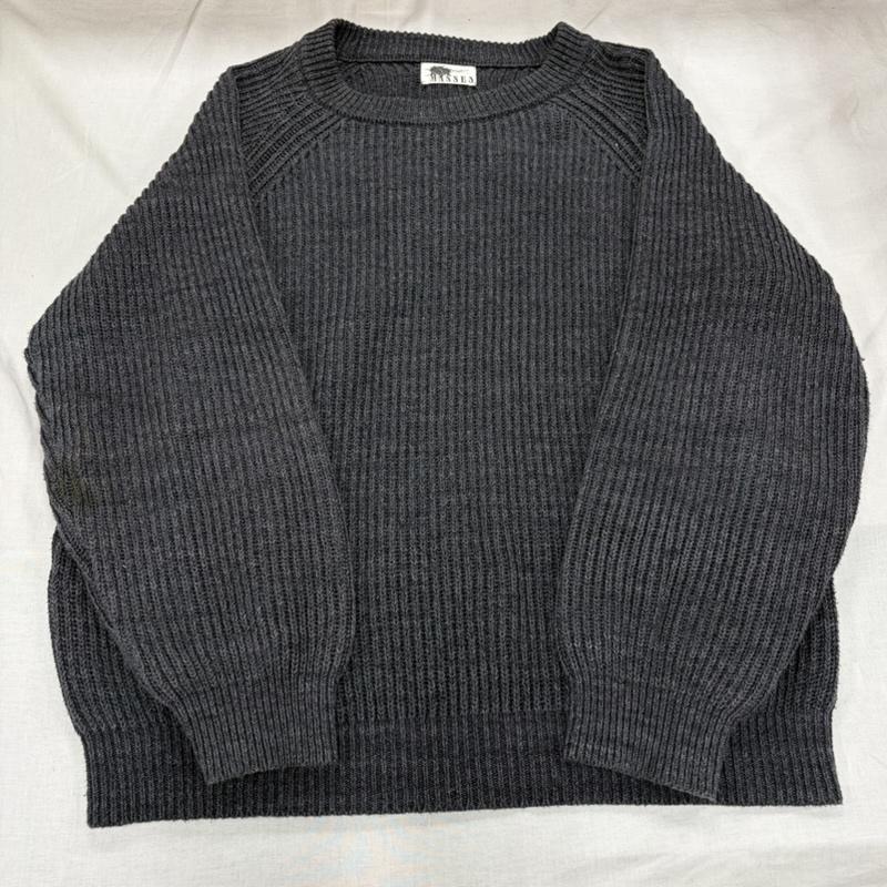 古着 USED ニット、セーター 長袖 MASSES マシス クルーネック 長袖 セーター プルオーバー ニット リブ ロゴ パッチ ラグラン M ワンポイント X ロゴ、文字 メンズ USED 古着 中古 50165517