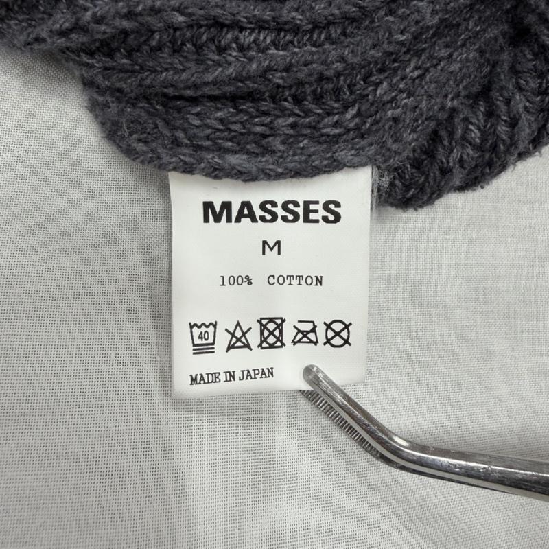 古着 USED ニット、セーター 長袖 MASSES マシス クルーネック 長袖 セーター プルオーバー ニット リブ ロゴ パッチ ラグラン M ワンポイント X ロゴ、文字 メンズ USED 古着 中古 50165517