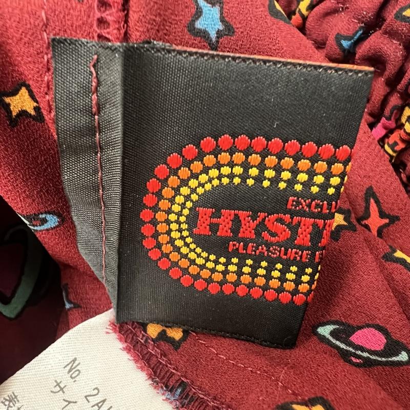 ヒステリックグラマー HYSTERIC GLAMOUR シャツ、ブラウス 半袖 90s-00s COSMIC 宇宙柄 シアーブラウス archive y2k FREE ボルドー / ボルドー / レディース USED 古着 中古 50165518