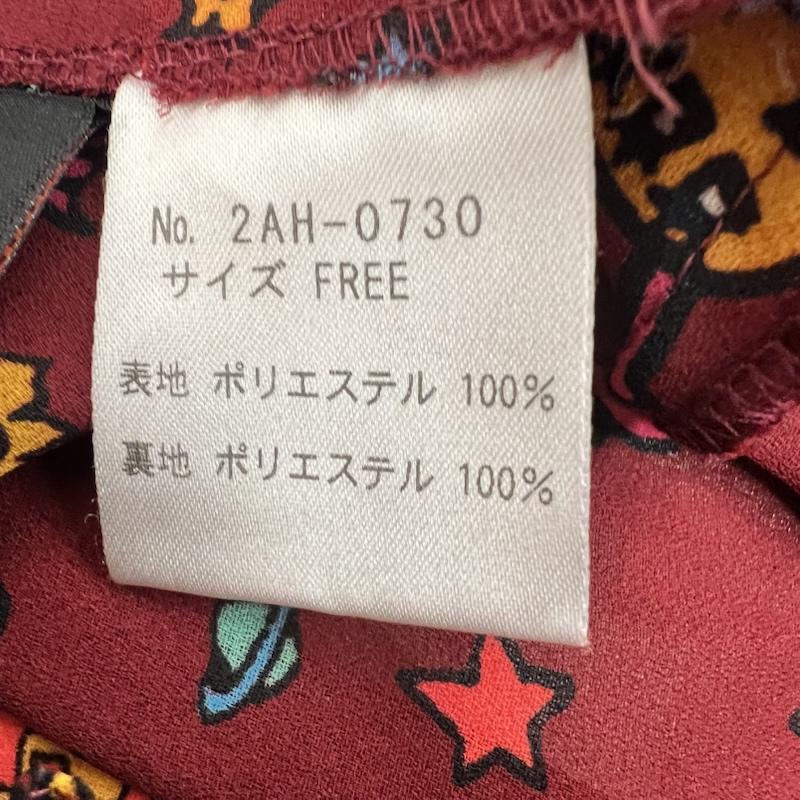 ヒステリックグラマー HYSTERIC GLAMOUR シャツ、ブラウス 半袖 90s-00s COSMIC 宇宙柄 シアーブラウス archive y2k FREE ボルドー / ボルドー / レディース USED 古着 中古 50165518