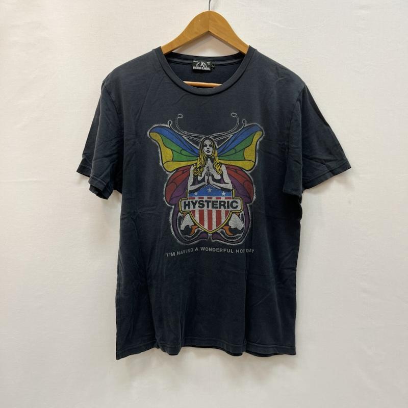 ヒステリックグラマー HYSTERIC GLAMOUR Tシャツ 半袖 バタフライ ヒスガール プリント Tシャツ L 黒 / ブラック / black メンズ USED 古着 中古 50165522