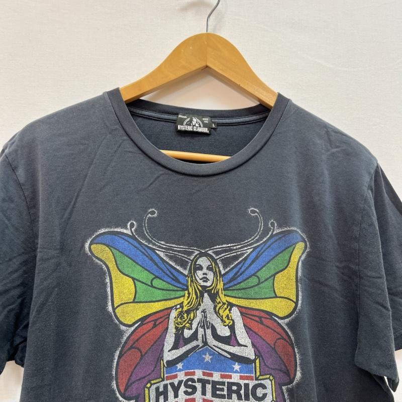 ヒステリックグラマー HYSTERIC GLAMOUR Tシャツ 半袖 バタフライ ヒスガール プリント Tシャツ L 黒 / ブラック / black メンズ USED 古着 中古 50165522