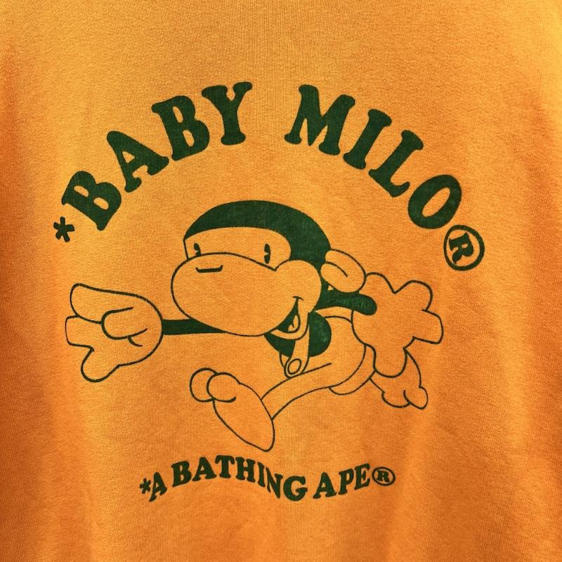 アベイシングエイプ A BATHING APE トレーナー 長袖 BABY MILO マイロ クルーネック スウェット トレーナー L 橙 / オレンジ / orange メンズ USED 古着 中古 50165525