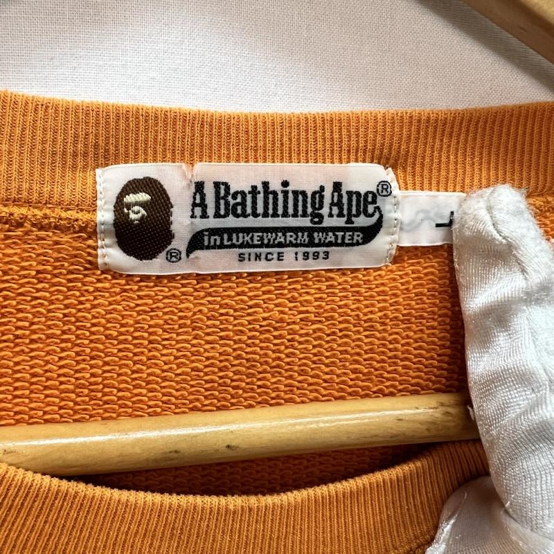 アベイシングエイプ A BATHING APE トレーナー 長袖 BABY MILO マイロ クルーネック スウェット トレーナー L 橙 / オレンジ / orange メンズ USED 古着 中古 50165525