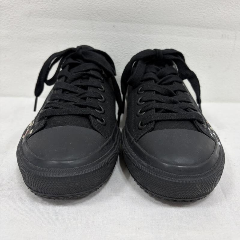 バーバリー BURBERRY スニーカー スニーカー ローカット キャンバス スニーカー ノバチェック 36 ラークホール 23.0cm ロゴ、文字 X プリント X チェック 黒 / ブラック / black X ベージュ / ベージュ / beige レディース USED 古着 中古 50165531