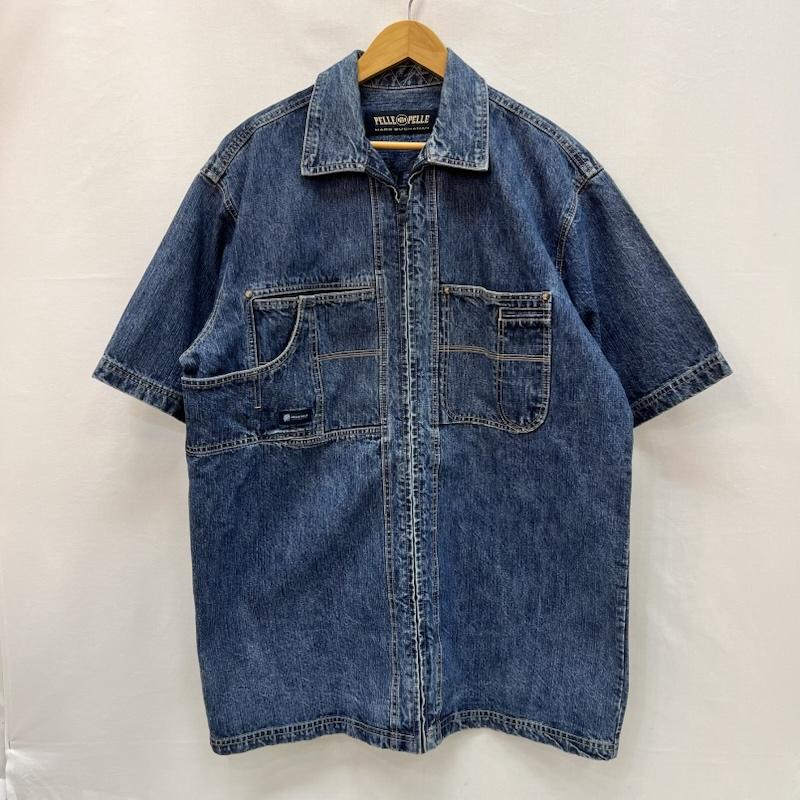 ペレペレ PELLEPELLE シャツ、ブラウス 半袖 90s-00s フルジップ デニムシャツ M インディゴ / インディゴ / Indigo メンズ USED 古着 中古 50165541