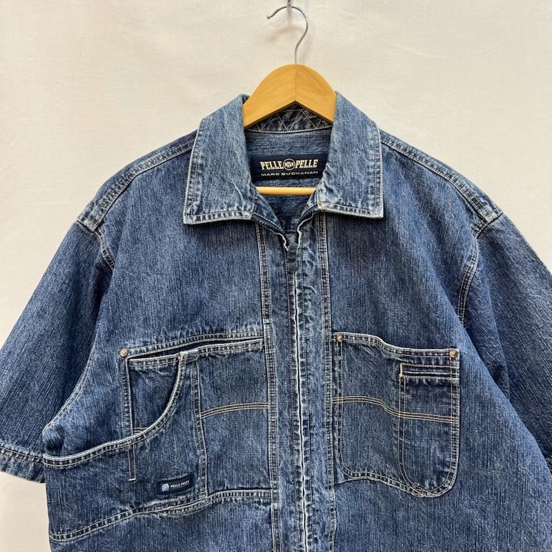 ペレペレ PELLEPELLE シャツ、ブラウス 半袖 90s-00s フルジップ デニムシャツ M インディゴ / インディゴ / Indigo メンズ USED 古着 中古 50165541