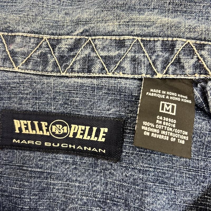 ペレペレ PELLEPELLE シャツ、ブラウス 半袖 90s-00s フルジップ デニムシャツ M インディゴ / インディゴ / Indigo メンズ USED 古着 中古 50165541