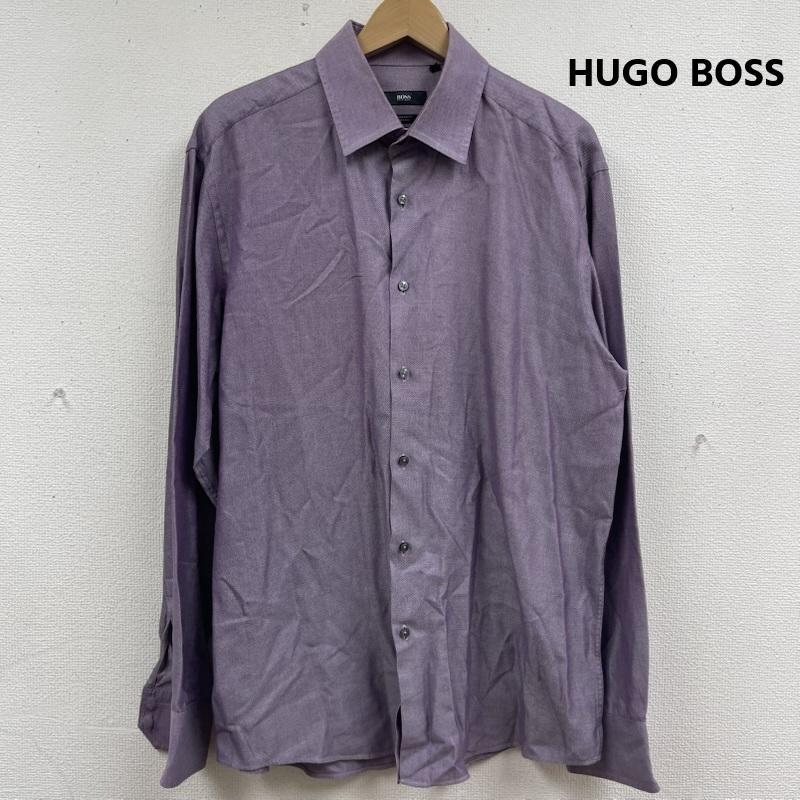 ヒューゴボス HUGO BOSS シャツ、ブラウス 長袖 レギュラーフィット カジュアル ビジネス 長袖 シャツ 44 紫 / パープル / purple メンズ USED 古着 中古 50165550