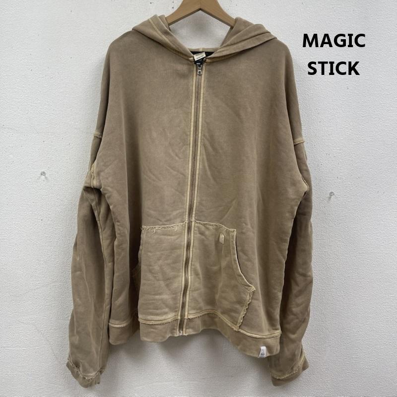 マジックスティック MAGIC STICK パーカー 長袖 ドロップショルダー ジップアップ フェード ウォッシュ パーカー M ベージュ / ベージュ / beige メンズ USED 古着 中古 50165554