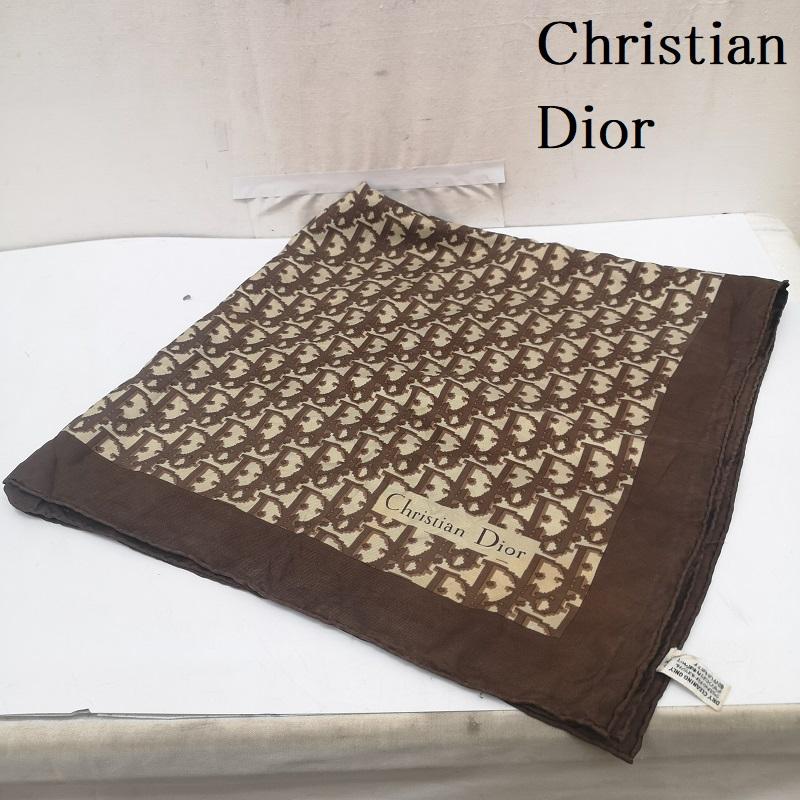 クリスチャンディオール Christian Dior ファッション小物 スカーフ、ポケットチーフ ヴィンテージ トロッター柄 大判 スカーフ シルク - 茶 / ブラウン / brown レディース USED 古着 中古 50165557