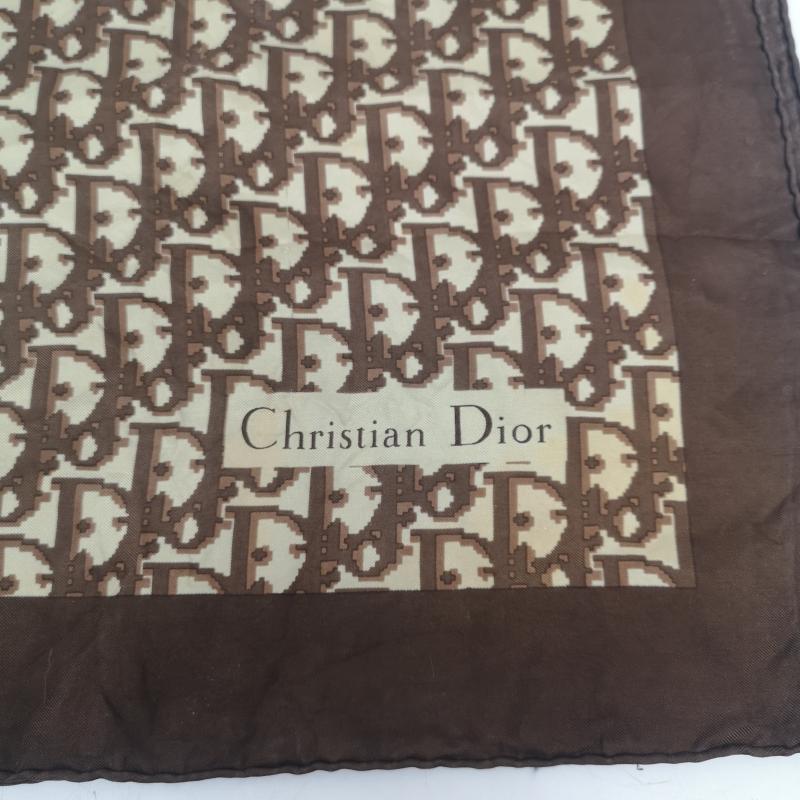 クリスチャンディオール Christian Dior ファッション小物 スカーフ、ポケットチーフ ヴィンテージ トロッター柄 大判 スカーフ シルク - 茶 / ブラウン / brown レディース USED 古着 中古 50165557