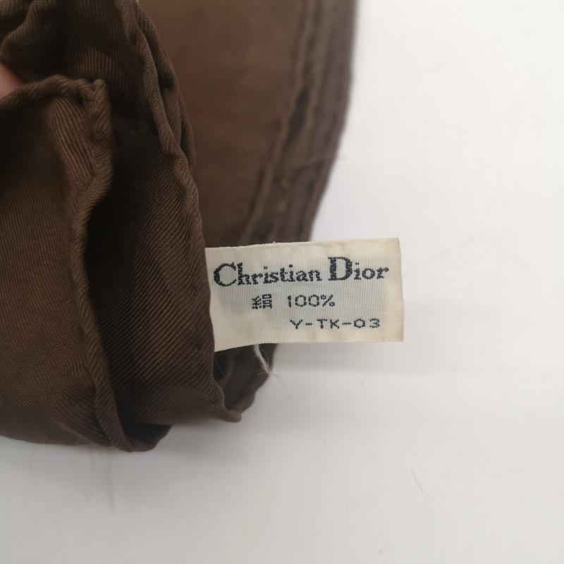 クリスチャンディオール Christian Dior ファッション小物 スカーフ、ポケットチーフ ヴィンテージ トロッター柄 大判 スカーフ シルク - 茶 / ブラウン / brown レディース USED 古着 中古 50165557
