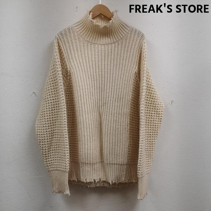 フリークスストア FREAK S STORE ニット、セーター 長袖 ウール ダメージ加工 ほつれ加工 ニット 厚手セーター 214-3371 FREE 白 / ホワイト / white メンズ USED 古着 中古 50165558