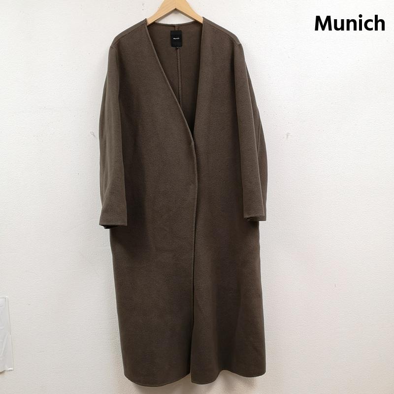 ミューニック Munich コート コート一般 Vネック ダブルフェイス仕様 ストレートシルエット ロングコート MN192C28 S 茶 / ブラウン / brown レディース USED 古着 中古 50165561