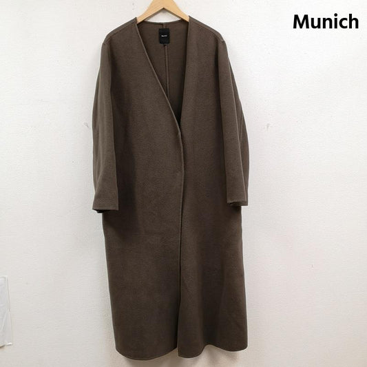 ミューニック Munich コート コート一般 Vネック ダブルフェイス仕様 ストレートシルエット ロングコート MN192C28 S 茶 / ブラウン / brown レディース USED 古着 中古 50165561
