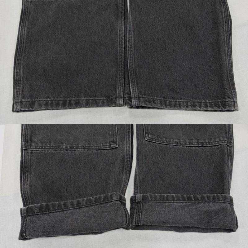 カーハート Carhartt パンツ デニム、ジーンズ ウォッシュ ブラック デニム ダブルニー ワークパンツ ヴィンテージ加工 32インチ ワンポイント X ロゴ、文字 黒 / ブラック / black メンズ USED 古着 中古 50165564